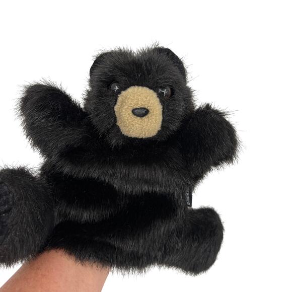 Folkmanis Baby Black Bear Hand Puppet Plush 9 Inch Full Body Small Realistic - Picture 2 of 11